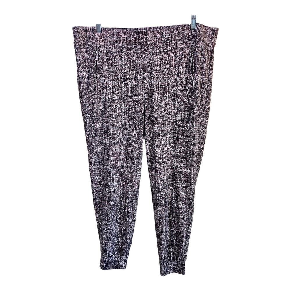 TORRID 3 Women's 20 22 Pants Pull On Tapered Ankle Black Pink White 43 x 25.5